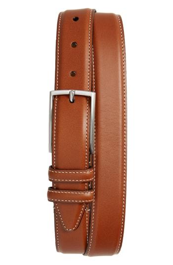 Men's Nordstrom Men's Shop Carter Leather Dress Belt - Cognac