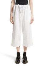 Women's Tricot Comme Des Garcons Washed Cotton Wide Leg Crop Pants - White