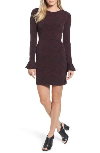 Women's Michael Michael Kors Floral Mesh Dress - Burgundy