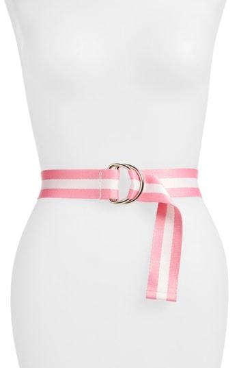 Women's Tasha Two Tone Stripe Belt - Pink/ White