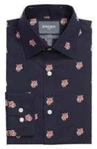 Men's Bonobos Tiger Head Slim Fit Stretch Print Dress Shirt .5 33 - Black