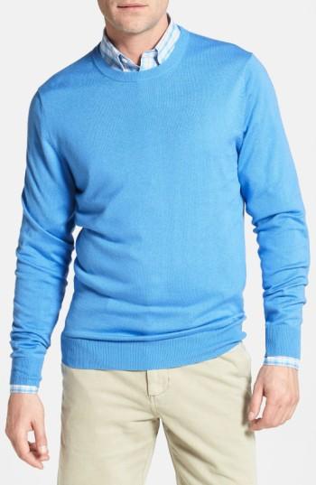 Men's Faconnable Crewneck 'sicoca' Silk Blend Sweater