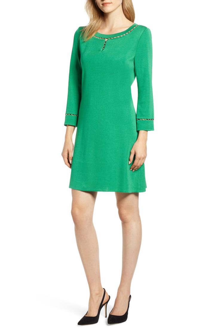 Women's Ming Wang Beaded Sweater Dress - Green