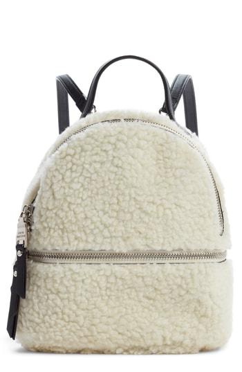Steve Madden Mini Faux Fur Convertible Backpack - Ivory