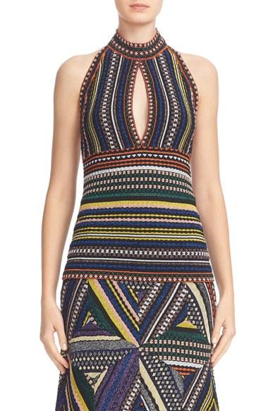 Women's Missoni Metallic Knit Keyhole Halter Top