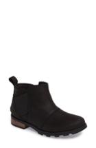 Women's Sorel Emelie Waterproof Chelsea Boot M - Black