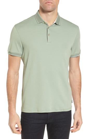 Men's Ted Baker London Pug Trim Fit Stripe Polo (s) - Green