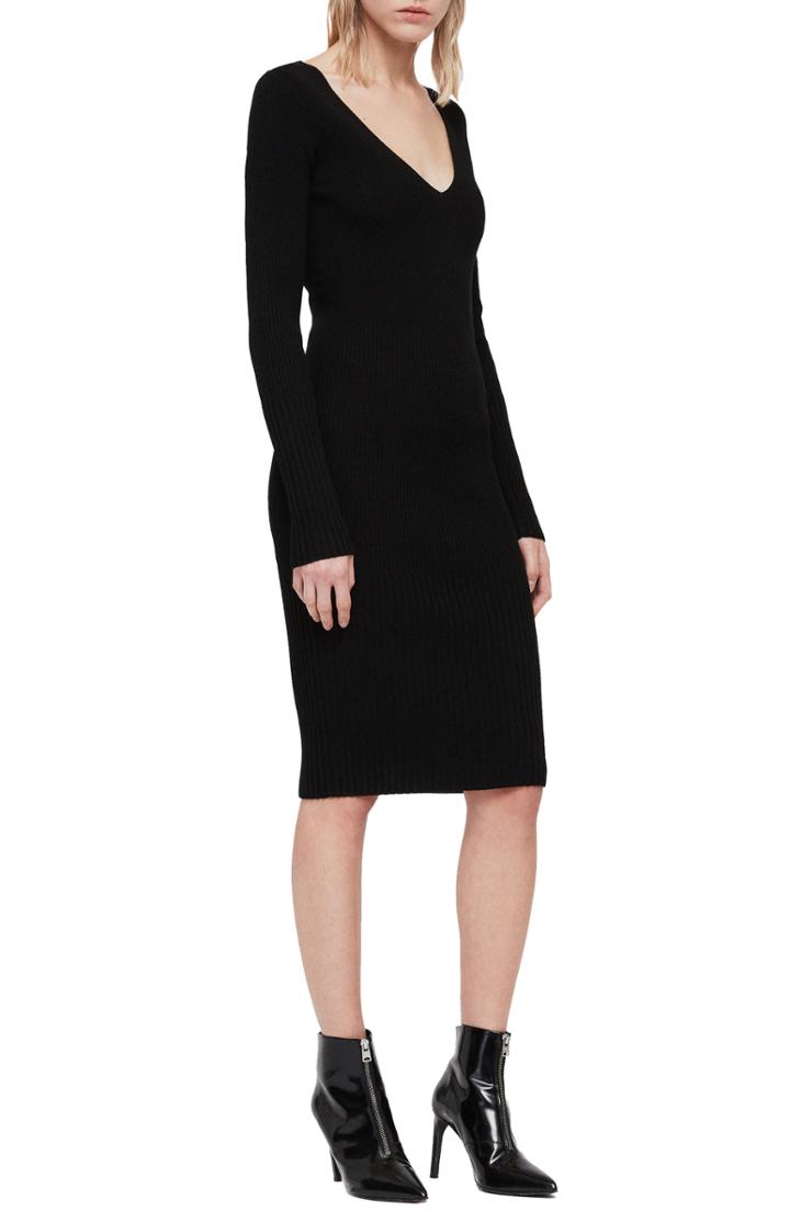 Women's Allsaints Rib Knit Dress - Black