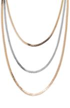 Women's Halogen Two-tone Layer Snake Chain Necklace