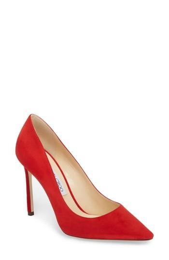 Women's Jimmy Choo 'romy' Pointy Toe Pump Us / 34eu - Red