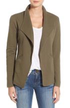 Women's Caslon Cotton Knit Open Front Blazer - Green