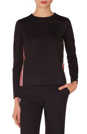 Women's Akris Punto Stripe Trim Top - Black