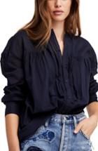 Women's Free People Breezy Button Down Shirt - Blue