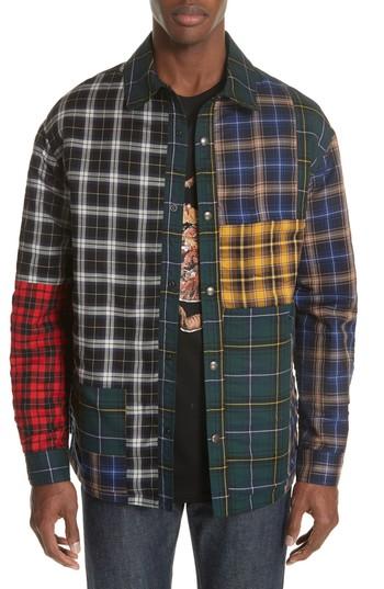 Men's Lanvin Reversible Patchwork Plaid Jacket Eu - Black