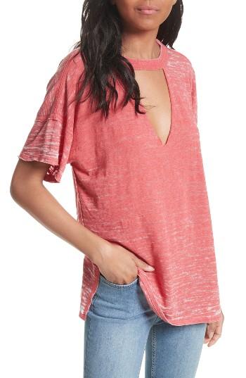 Women's Free People Jordan Burnout Tee - Red