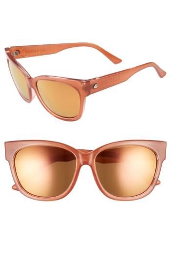 Women's Electric 'danger Cat' 58mm Cat Eye Sunglasses - Calafia Rose/ Bronze Champagne