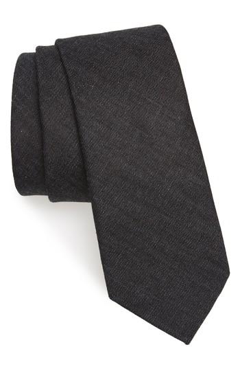 Men's 1901 Bartlett Solid Cotton Tie, Size - Black