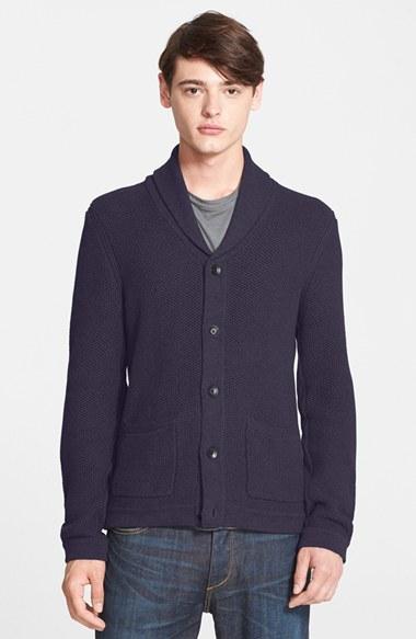 Men's Rag & Bone Standard Issue 'avery' Shawl Collar Cardigan - Blue