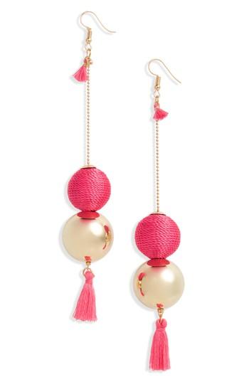 Women's Bp. Tassel & Metal Sphere Drop Earrings