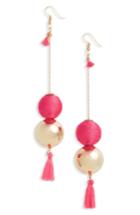 Women's Bp. Tassel & Metal Sphere Drop Earrings