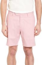 Men's Peter Millar Summer Pinstripe Flat Front Shorts - Red