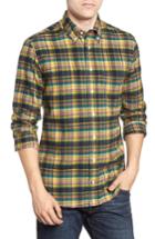 Men's Gitman Hunter Regular Fit Plaid Flannel Shirt - Green