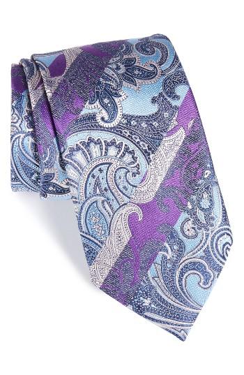 Men's Ermenegildo Zegna Paisley Silk Tie, Size X-long - Purple