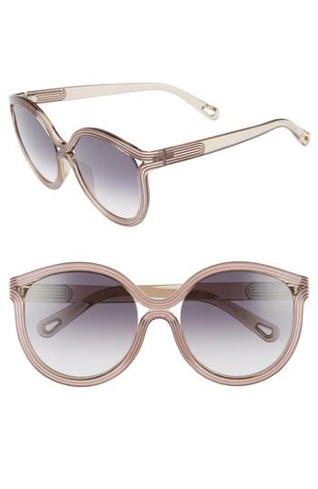 Women's Chloe Grooves 57mm Cat Eye Sunglasses -