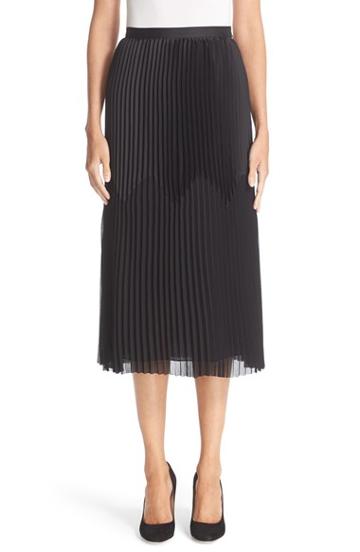 Women's Nordstrom Signature And Caroline Issa Satin Panel Plisse Skirt