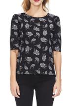 Women's Vince Camuto Puff Sleeve Paisely Top, Size - Black