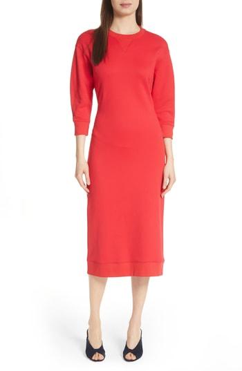 Women's Tibi Open Back Sweatshirt Dress, Size - Red