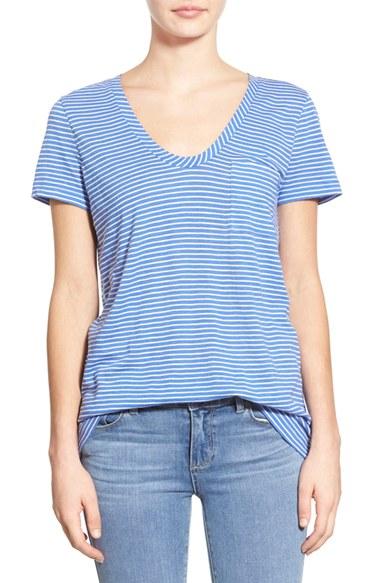 Women's Caslon Relaxed Slub Knit U-neck Tee