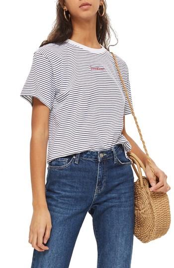 Women's Topshop Stripe Sweetheart T-shirt