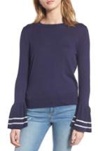 Women's Bp. Ruffle Bell Cuff Sweater, Size - Blue