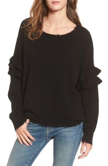 Women's Current/elliott The Ruffle Sweater - Black