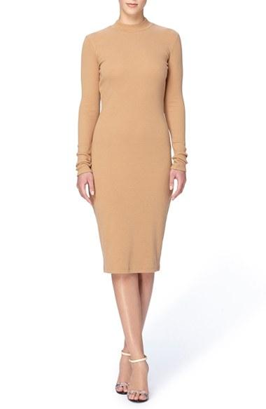Women's Catherine Catherine Malandrino 'kristiana' Knit Midi Dress - Brown