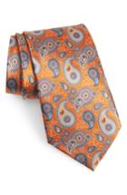 Men's Ermenegildo Zegna Paisley Silk Tie, Size - Orange