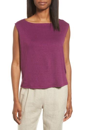 Women's Eileen Fisher Organic Linen Top - Purple