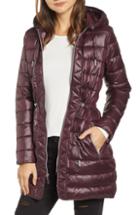 Women's Kenneth Cole New York Long Hooded Puffer Coat - Brown