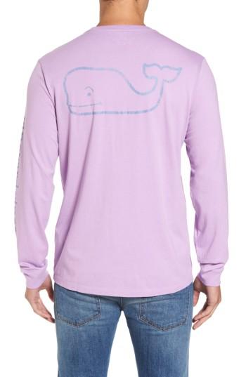 Men's Vineyard Vines Pocket Long Sleeve T-shirt, Size - Purple
