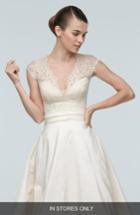 Women's Watters Anais Cap Sleeve Lace V-neck Top, Size In Store Only - Ivory