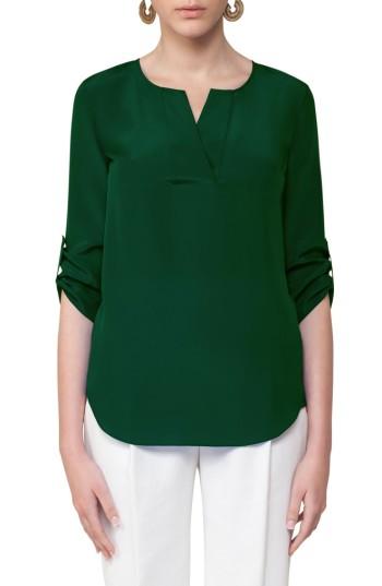 Women's Akris Punto Silk Blouse - Green