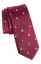 Men's Nordstrom Men's Shop Sailboat Silk Skinny Tie, Size - Purple