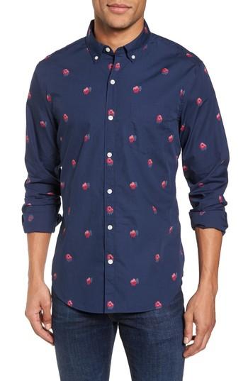 Men's Bonobos Slim Fit Washed Rose Print Sport Shirt