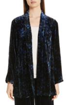 Women's Eileen Fisher Shawl Collar Velvet Jacket, Size - Blue