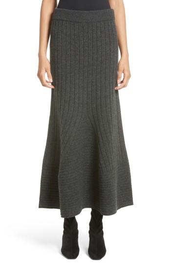 Women's Stella Mccartney Knit Wool Maxi Skirt Us / 38 It - Grey