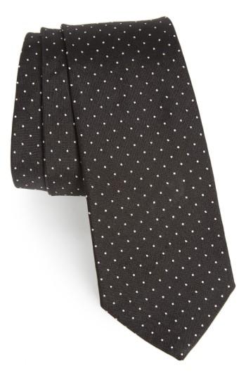 Men's Paul Smith Dot Silk Skinny Tie, Size - Black