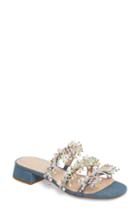 Women's Cecelia New York Fes Embellished Slide Sandal .5 M - Blue