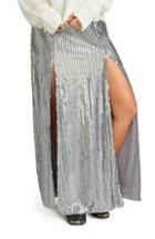 Women's Show Me Your Mumu Sequin Double Slit Maxi Skirt - Metallic