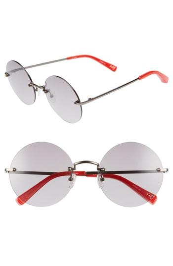 Women's Elizabeth And James Kelly 57mm Rimless Round Sunglasses - Black/ Smoke